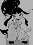 2025 biped closed_smile clothed clothing eyelashes eyeshadow female fingers generation_3_pokemon hair_mouth hand_on_hip hi_res looking_at_viewer makeup mawile mouth_closed nintendo piyolondres pokemon pokemon_(species) pupils sharp_teeth smile solo standing teeth