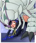  ambiguous_penetration anthro anthro_penetrating anthro_penetrating_human big_breasts black_hair black_sclera bodily_fluids bottomwear bottomwear_down breasts bullelewds butt clothed clothing duo female female_penetrated from_behind_position geeta_(pokemon) generation_7_pokemon genitals golisopod grey_body hair hi_res human human_on_anthro human_penetrated humanoid interspecies male male/female male_penetrating male_penetrating_female mammal mollusk nintendo pants pants_down partially_clothed penetration penis pokemon pokemon_(species) pokephilia sex tongue tongue_out 