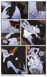 absurd_res anthro big_breasts black_body black_fur bodily_fluids breasts collar comic cum cum_in_vagina cum_inflation cum_inside cum_on_belly cum_on_body cum_on_breasts cum_on_tail draako dragon duo female feretta from_behind_position from_front_position fur genital_fluids genitals grey_body grey_fur gynomorph hair hi_res inflation intersex jean_werewolf lying mis&#039;alia missionary_position mythological_creature mythological_scalie mythology nude on_back penetration scalie sex silver_skin tail vaginal vaginal_penetration vulva white_hair yellow_eyes