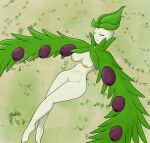  arboliva areola breasts bullelewds elemental_creature elemental_humanoid eyes_closed female flora_fauna food food_creature fruit generation_9_pokemon genitals hi_res humanoid inverted_nipples laying_on_ground leaf leaf_arms leaf_hair long_arms lying medium_breasts nintendo nipples nude olive_(fruit) orange_areola plant plant_hair plant_humanoid pokemon pokemon_(species) pseudo_hair pussy sleeping solo thick_thighs white_body white_skin wide_hips 