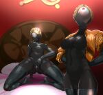  2023 anus areola atomic_heart bed breasts butt crouching duo faceless_character female furniture genitals hi_res humanoid machine mdthetest navel nipples not_furry on_bed pussy robot robot_humanoid russian soviet_union spread_pussy spreading the_twins_(atomic_heart) 