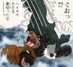  ben_(ginga_nagareboshi_gin) biting brown_eyes collar dobermann_pinscher fangs ginga_nagareboshi_gin great_dane hyena_(ginga_nagareboshi_gin) sniper_(ginga_nagareboshi_gin) water weimaraner 