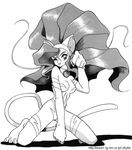  animal_ears animal_tail capcom cat_ears cat_tail felicia j-fujita monochrome tail vampire_(game) 