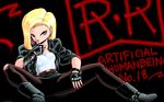  android_18 blonde_hair dragon_ball dragonball_z gloves j-fujita pixel_art sitting 