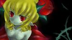  alraune alura_une blonde_hair breasts curls curly_hair disgaea flora_beast_(disgaea) flower green_skin monster_girl no_nipples plant_girl pointy_ears red_eyes small_breasts thorns 