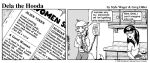 1998 anthro breasts canid canine clothed clothed_female clothing comic dela_aldershaw dela_the_hooda dialogue dipstick_ears duo ear_markings electronics english_text female fox fur greyscale hair hooda human kitchen mammal monochrome multicolored_ears phone style_wager sue_chan_(dela_the_hooda) tail text