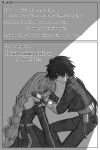  .osari 1boy 1girl alternate_universe comforting crying detached_sleeves dress english_text gloves greyscale hand_on_another&#039;s_shoulder highres jacket long_hair looking_at_another low-braided_long_hair low-tied_long_hair male_rover_(wuthering_waves) monochrome pants phrolova_(wuthering_waves) relief rover_(wuthering_waves) wuthering_waves 