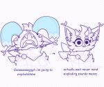 2025 2_horns 6:5 anthro bodily_fluids checkered checkered_background cheek_tuft colored_line_art crying digital_drawing_(artwork) digital_media_(artwork) domestic_cat ear_tuft ears_down english_description english_text eyelashes facial_tuft fangs felid feline felis female female_anthro frown gaypastabake guide_lines hi_res horn inner_monologue kerchief mammal mouthless multiple_scenes neckerchief neckwear no_pupils open_frown open_mouth pasta_(gaypastabake) pattern_background pivoted_ears purple_eyelids purple_eyes purple_line_art short_horn simple_background small_horn solo tears tears_of_desperation teeth text thinking tuft
