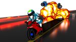 absurd_res alpha_channel armor car_accident explosion female headgear helmet hi_res lagomorph leporid machine mammal motorcycle project_turboblast rabbit racing racing_suit robot rynnova simple_background solo tempo_(project_turboblast) transparent_background vehicle