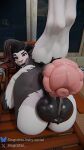 3d_(artwork) animal_genitalia animal_penis anthro balls beach_chair big_balls big_penis black_balls black_hair black_lips black_nails bodily_fluids bovid butt caprine chromatic_aberration colored_nails cum cum_drip cum_on_penis digital_media_(artwork) digitigrade dripping equine_genitalia equine_penis erection fur genital_fluids genitals glowing glowing_eyes goat grey_body grey_fur gynomorph hair hand_on_leg hand_on_thigh hi_res huge_balls huge_penis intersex legs_up lips looking_at_viewer lying lying_on_chair mammal mismatched_genitalia mismatched_penis nails nude_anthro nude_gynomorph nude_intersex on_back outdoor_nudity outside penis pointy_ears presenting presenting_balls presenting_penis red_nose short_hair slugcats smile smiling_at_viewer solo stella_(dayumboai) thick_thighs watermark white_body white_fur