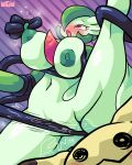  absurd_res big_breasts blush breast_squish breasts duo female gardevoir generation_3_pokemon generation_7_pokemon genitals hi_res hiddenmogami huge_breasts humanoid looking_pleasured male mimikyu nintendo nipple_fetish nipple_pinch nipple_play not_furry nude pinch pokemon pokemon_(species) pussy raised_leg squish tentacle_bondage tentacles 