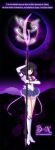  1girl bishoujo_senshi_sailor_moon bishoujo_senshi_sailor_moon_stars black_hair blunt_bangs blunt_ends boots borax bow bowtie brooch choker earrings elbow_gloves english_text gloves highres jewelry knee_boots magical_girl miniskirt pleated_skirt purple_brooch purple_eyes purple_sailor_collar red_bow red_bowtie sailor_collar sailor_saturn sailor_senshi_uniform short_hair silence_glaive skirt solo star_(symbol) star_brooch star_choker super_sailor_saturn_(stars) tiara tomoe_hotaru white_gloves 