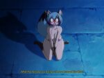  2022 aged_up anthro barefoot big_breasts black_body black_fur blue_body blue_eyes blue_fur blue_hair blush brand_new_animal breasts brown_body brown_fur canid canine dialogue dracojeff feet female fur gloves_(marking) hair kneeling leg_markings looking_at_viewer mammal markings michiru_kagemori mostly_nude multicolored_body multicolored_fur night offscreen_character open_mouth purple_bikini_top raccoon_dog socks_(marking) solo studio_trigger tanuki 