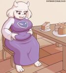 anthro big_breasts boss_monster_(undertale) bovid breasts caprine clothed clothing crab_art_studio digital_media_(artwork) female fur goat hair hi_res huge_breasts mammal mature_anthro mature_female open_mouth simple_background solo thick_thighs toriel undertale undertale_(series) white_body white_fur