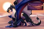 aquatic_dragon blackbatwolf bodily_fluids claws cum cum_inside doggystyle dragon ejaculation erection feet feral from_behind_position genital_fluids genitals herm hi_res horn hybrid internal intersex intersex/male male marine mythological_creature mythological_scalie mythology open_mouth open_smile outside paws penetration penile penile_penetration penis prehensile_penis quadruped scales scalie sex size_difference smile solo spread_wings story story_in_description tail toe_claws toes tongue tongue_out wings