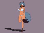  2022 anthro bashful black_body black_fur black_hair blue_body blue_eyes blue_fur blue_hair bottomwear bra brand_new_animal breasts brown_body brown_fur canid canine cleavage clothed clothing dracojeff exposure_variation female fluffy fluffy_tail fur grey_background hair hands_behind_back leg_markings mammal markings michiru_kagemori multicolored_body multicolored_fur multicolored_hair nipple_outline on_one_leg open_mouth panties pattern_bottomwear pattern_bra pattern_clothing pattern_panties pattern_topwear pattern_underwear raccoon_dog simple_background socks_(marking) solo standing striped_bottomwear striped_bra striped_clothing striped_panties striped_topwear striped_underwear stripes studio_trigger tail tanuki topwear two_tone_hair underwear underwear_only 