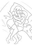 2024 absurd_res anon_(snoot_game) anthro arsenic_iii back_spikes bed blush blush_lines breasts cavemanon_studios cleavage clothed clothing crossgender cuddling dinosaur duo eyes_closed female ftm_crossgender furniture goodbye_volcano_high hair hi_res human long_tail lying male male/female mammal monochrome mtf_crossgender nightgown nose_bubble on_bed on_side ornithischian prehistoric_species reptile scalie short_hair sleeping sleeping_together snoot_game spiked_tail spikes spikes_(anatomy) stegosaurian stegosaurus stella_(gvh_beta) tail thyreophoran