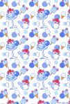  :3 character-themed_food cherry cocktail cup ekm food fruit happy ice_cream in_container in_cup marill no_humans pokemon pokemon_(creature) popsicle 