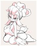 anthro big_breasts breasts cleavage clothed clothing female lagomorph leporid looking_at_viewer mammal mature_female milkchaotea rabbit sega sketch solo sonic_the_hedgehog_(series) vanilla_the_rabbit