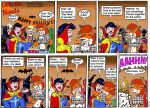 1998 anthro bedroom_eyes black_hair black_nose blonde_hair breasts canid canine clothed clothed_female clothed_male clothing comic costume dela_aldershaw dela_the_hooda dialogue dipstick_ears dipstick_tail doctor_strange doctor_strange_(series) duo_focus ear_markings ears_back english_text eyes_closed female fox fur group hair halloween hat headgear headwear holidays hooda hug human jack-o&#039;-lantern male mammal markings marvel midriff multicolored_ears narrowed_eyes navel orange_body orange_fur pivoted_ears question_mark seductive style_wager tail tail_markings text