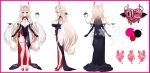  1girl absurdres angel_wings ass bare_legs bare_shoulders black_dress black_gloves blonde_hair bow breasts brooch chano39 circlet cleavage clothing_cutout commentary_request covered_navel demon_horns dress elbow_gloves feathered_wings from_behind from_side full_body gloves haven_production heart heart_brooch high_heels highres horns jewelry korean_commentary large_breasts long_dress long_hair looking_at_viewer low_wings miel_sweetheart mixed-language_commentary mole mole_on_breast multiple_views official_art panty_straps plunging_neckline red_bow red_eyes red_shoes shiny_clothes shoes side_cutout skindentation sleeveless sleeveless_dress standing thighlet thighs very_long_hair virtual_youtuber wings 