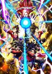  3boys abs absurdres arm_up aura bangs big_bang_kamehameha blue_eyes blue_sash body_fur dougi dragon_ball dragon_ball_gt dragon_ball_heroes dual_persona electricity energy fighting_stance final_shine_attack floating glowing glowing_eyes gogeta gogeta_(xeno) hand_up hands_up highres incoming_attack kamehameha large_pectorals looking_at_viewer male_focus metamoran_vest monkey_boy monkey_tail multiple_boys muscular muscular_male pants pectorals red_fur sash son_goku son_goku_(xeno) super_saiyan super_saiyan_4 tail time_patrol_(dragon_ball) vegeta vegetto_(xeno) yellow_pants yuuri_(fukuroudou) 