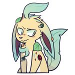  2020 alpha_channel broccoli bust_portrait eeveelution embarrassed emote feral food fruit generation_4_pokemon green_eyes leaf leafeon looking_away male mr.hp nintendo pale_fur pink_nose plant pokemon pokemon_(species) portrait simple_background solo tomato transparent_background vegetable 