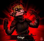  5_fingers anthro armor black_armor black_background bovid brown_ear_tip brown_ear_tips caprine clothing corn darkest_dungeon english_text fingers food fur gloves grass_hair handwear iron_crown_(darkest_dungeon) male mammal moowool plant pumpkin_earring red_background sheep signature simple_background solo spiked_armor spikes status_effect text white_body white_fur white_wool wool_(fur) zloe 