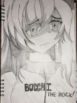  1girl absurdres bocchi_the_rock! closed_mouth crackgear graphite_(medium) highres long_hair looking_at_viewer monochrome original sketch solo traditional_media upper_body white_background 
