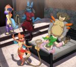  absurd_res anthro bdsm bondage bound buizel collar cuffs_(clothing) dancing deerling dgemporium generation_4_pokemon generation_5_pokemon group guard harem harem_boy harem_jewelry harem_outfit hi_res keldeo keldeo_(ordinary_form) legendary_pokemon lucario male male/male master_slave melee_weapon nintendo pokemon pokemon_(species) sex_slave silk slave sword teenager terrakion weapon young 