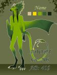  anthro claws dragon feather_hair feathers green_body hi_res horn male membrane_(anatomy) model_sheet mordorinka pseudo_hair scalie solo standing wings 