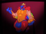  anthro avian beak bulge clothing european_mythology feathers greek_mythology hat headgear headwear hi_res kings_of_hell male multicolored_body multicolored_feathers muscular muscular_anthro muscular_male mythological_avian mythological_bird mythological_creature mythological_firebird mythology navel pecs phenex_(kings_of_hell) phoenix rainbow_body rainbow_feathers ramsacked red_body red_feathers solo thong top_hat underwear 