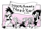  aged_down body_fur bodysuit boots carrying commentary_request dougi dragon_ball dragon_ball_heroes dragon_ball_super dragon_ball_z dual_persona earrings flag frown gloves gogeta greyscale grin holding holding_flag jewelry metamoran_vest milestone_celebration monkey_tail monochrome one_eye_closed pointing potara_earrings rope senka-san shoulder_carry sleeveless sleeveless_bodysuit smile son_goku super_saiyan super_saiyan_1 super_saiyan_4 super_saiyan_blue tail thank_you twitter_username vegeta vegetto vegetto_(xeno) wristband 