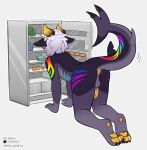 2_horns 2_penises all_fours anthro anus appliance balls butt ear_piercing fish fridge furgonomics furry-specific_piercing genitals hi_res horn hybrid kitchen_appliance male marine multi_genitalia multi_penis nude pawpads paws penis piercing raised_tail rear_view rgb shark shark_penis shark_tail shtein solo tail tail_piercing