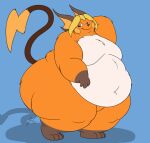  anthro belly big_belly big_butt butt darius_(cheesecaker) fan_character fur generation_1_pokemon hair hi_res huge_butt jouigidragon male mammal multicolored_body navel nintendo nude obese obese_anthro obese_male overweight overweight_anthro overweight_male pokemon pokemon_(species) raichu rodent simple_background solo thick_thighs 