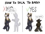  2022 ambiguous_gender anthro bass_(bassenji) bassenji bdsm bound canid canine canis dark_body dark_fur demon dialogue digital_media_(artwork) dominant dominant_anthro dominant_male duo english_text fur grey_body hair hellwolf hi_res horn how-to humor leash lock_bulge looking_at_another male mammal multicolored_body multicolored_fur red_eyes speech_bubble submissive submissive_ambiguous submissive_anthro tan_body tan_fur tan_hair text wolf yellow_body yellow_fur yellow_horn yellow_inner_ear 