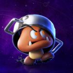 1:1 2022 3d_(artwork) adobe_photoshop_(artwork) ambiguous_feral ambiguous_gender armless autodesk_maya_(artwork) black_eyebrows brown_body brown_feet brown_skin buckteeth clothing colored cooking_pot crossover digital_media_(artwork) double_chin english_description eyebrows facial_hair featureless_feet feet feral furrowed_brow furrowed_eyebrows goomba headgear headgear_only headwear headwear_only hi_res light lighting mario_bros mario_plus_rabbids_sparks_of_hope mostly_nude nintendo no_pupils noseless official_art open_mouth orange_eyes pot_on_head purple_background shaded simple_background slime space teeth tusks ubisoft walking yves_barthez