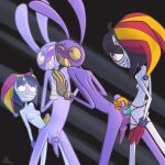 4_fingers against_surface anal anal_penetration animal_genitalia animal_penis anthro blush bodily_fluids breasts dripping duo evil_grin evil_pomni_(tadc) female female_penetrating female_penetrating_male fingers flustered genital_fluids genitals glitch_productions hi_res humanoid jax_(tadc) kinktober kinktober_2025 knot knotted_penis lagomorph lagomorph_penis larger_male leporid male male/female male_penetrated mammal mirror mirror_reflection motion_lines object_in_ass pegging penetration penis precum precum_drip rabbit reflection screaming_alice sex sex_toy sex_toy_in_ass sex_toy_insertion sharp_teeth size_difference small_breasts small_dom_big_sub smaller_female smile spiral spiral_eyes strapon tail tail_grab teeth the_amazing_digital_circus toying_partner