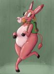 anthro asinus backpack biped breasts brown_collar collar donkey equid equine female hi_res mammal olivedreampuppy solo standing trans_(lore) trans_woman_(lore) zipper