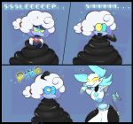2025 absurd_res anthro apode black_body blue_background blue_body blue_hair bovid caprine clothed clothing comic darkner davidthewolfx10 deltarune dialogue digital_media_(artwork) draconcopode duo elemental_creature elemental_humanoid elnina_(deltarune) english_text felid feline female female/female floating_hands hair hi_res humanoid hypnosis lamia legless machine mammal mind_control multicolored_body multicolored_eyes reptile restrained ringed_eyes robot scalie serpentine sheep signature simple_background snake sound_effects split_form tail tail_coil tasque_manager text two_tone_body undertale_(series) white_body yellow_eyes