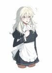  1girl apron back_bow black_skirt black_vest blonde_hair bow braid breasts commentary_request frilled_apron frills highres juliet_sleeves kirisame_marisa long_hair long_sleeves mati100311 miniskirt no_headwear open_mouth puffy_sleeves side_braid simple_background single_braid skirt solo touhou vest waist_apron white_apron white_background white_bow yellow_eyes 