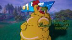 2025 absurd_res anthro avian beak belly big_belly bird black_eyes chameleon chicken dialogue digital_media_(artwork) dominant dominant_male duo english_text epic_games ernie_the_giant_chicken eye_roll family_guy feathers fortnite fortnite:_battle_royale french_kissing galliform green_body hand_on_belly hand_on_moob hi_res kissing lizard male male/male moob_grab moobs phasianid reptile scalie text tongue tongue_out vandoughy victory_royale yellow_body yellow_feathers ziggy_(fortnite)