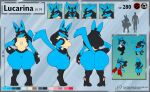 absurd_res aeroartz anthro asian_clothing big_butt blue_body blue_fur bottomwear breasts butt chinese_clothing chinese_dress clothing digitigrade dress ears_down east_asian_clothing featureless_breasts featureless_crotch female front_view fur generation_4_pokemon hand_on_hip hi_res huge_butt lucario medium_breasts model_sheet nintendo one-piece_swimsuit pawpads paws pivoted_ears pokemon pokemon_(species) rear_view red_eyes shorts side_view size_difference spikes spikes_(anatomy) swimwear thick_thighs tongue tongue_out wedgie wide_hips