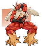  absurd_res anthro avian bird blaziken blue_eyes darkluxia generation_3_pokemon genitals hair hi_res humanoid_genitalia humanoid_penis male muscular muscular_anthro muscular_male nintendo nude open_mouth penis pokemon pokemon_(species) red_body scuted_arms scutes simple_background solo 