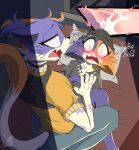 5_fingers ambient_among_us anthro anthro_on_anthro anthro_penetrated anthro_penetrating anthro_penetrating_anthro barefoot beanie black_eyebrows black_nose black_whiskers blush blush_lines blushing_at_viewer bodily_fluids bottomless bottomless_anthro bottomless_female bottomwear cate_meowdy caught_in_the_act chest_tuft claws clitoris clothed clothed_anthro clothed_female clothed_male clothed_sex clothing countershade_face countershade_fur countershade_neck countershade_torso countershading cousins_(lore) crossgender cum cum_in_vagina cum_inside cutaway cute_fangs dialogue dipstick_tail domestic_cat duo ear_piercing english_text epic_games eyebrows fangs feet felid feline felis female female_anthro female_on_bottom female_penetrated finger_claws fingerpads fingers fish_hook fish_hook_piercing fortnite from_front_position ftm_crossgender fur genital_fluids genitals grey_beanie grey_bottomwear grey_claws grey_clothing grey_hat grey_headwear grey_pants grey_shirt grey_topwear half-closed_eyes hat head_on_pillow headgear headwear heart_symbol hi_res hook humanoid_genitalia humanoid_hands humanoid_penis humanoid_vulva incest_(lore) intraspecies long_tail looking_at_viewer looking_back looking_back_at_viewer lying male male/female male_anthro male_on_top male_penetrating male_penetrating_female mammal markings meow_skulls multicolored_body multicolored_fur narrowed_eyes no_irises on_back on_bottom on_top one_fang open_mouth orange_body orange_fur orange_markings orange_tail_tip pants pawpads penetration penile penile_penetration penis penis_in_vagina piercing pillow pink_blush pink_clitoris pink_pawpads pink_tongue pink_vulva profanity pupils purple_body purple_fur sex shallow_penetration shirt slit_pupils snout stuttering surprised tail tail_markings teeth text toes tongue topwear tuft vaginal vaginal_penetration vulva vytelux whiskers white_body white_countershading white_fur white_sclera white_tail white_text white_tuft wide_eyed yellow_clothing yellow_eyes yellow_pupils yellow_shirt yellow_topwear