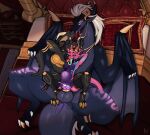 abdominal_bulge anthro anthro_on_feral anthro_penetrated bed bestiality big_penis black_body bodily_fluids breasts countershading cum cum_in_vagina cum_inside dragon female female_penetrated feral feral_penetrating feral_penetrating_anthro furniture genital_fluids genitals group hi_res horn huge_penis jyrova_(infinium_knight) kissing kiz_emberscale_(dat_otter) klank_(spark.kobbo) kobold lying lying_on_another lying_on_bed male male/female male_penetrating male_penetrating_female mythological_creature mythological_scalie mythology nipple_piercing nipples on_bed orange_body orange_countershading penetration penis piercing pink_body prosthetic prosthetic_arm prosthetic_leg prosthetic_limb purple_body purple_countershading scalie sex size_difference tail tight_fit trio vulva yanne