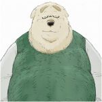  2023 anthro belly big_belly canid canine canis clothing domestic_dog eyewear glasses kemono male mammal overweight overweight_male pommn_mn solo sweater topwear 