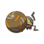  1:1 2022 alpha_channel ambiguous_gender ball black_eyes brown_body digital_drawing_(artwork) digital_media_(artwork) dirt dung_ball feral generation_9_pokemon grey_body handstand ken_sugimori nintendo official_art pokemon pokemon_(species) purple_body rellor solo tan_body upside_down 