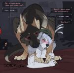 anthro anthro_on_feral anthro_penetrated beagle bedroom bedroom_sex bestiality blush bodily_fluids canid canine canis domestic_dog drooling duo feral feral_penetrating from_behind_position german_shepherd herding_dog hi_res hunting_dog incest_(lore) jake_(shikyotis) looking_pleasured male male/male male_penetrated male_penetrating male_penetrating_male mammal pastoral_dog penetration piercing saliva scent_hound sebastian_(punkysqueeky) sex shikyotis speech_bubble