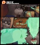 after_oral anthro anus backsack balls blue_clothing blue_topwear butt canid canine cheek_tuft clothed clothing comic english_text eyewear facial_tuft fur fur_tuft genitals ghost glasses green_anus green_balls green_body green_butt green_fur green_penis green_tail grey_body grey_fur hair jacko18 male male/male mammal open_mouth penis recording round_glasses spirit tail teeth text tongue topwear tuft vein veiny_penis white_text